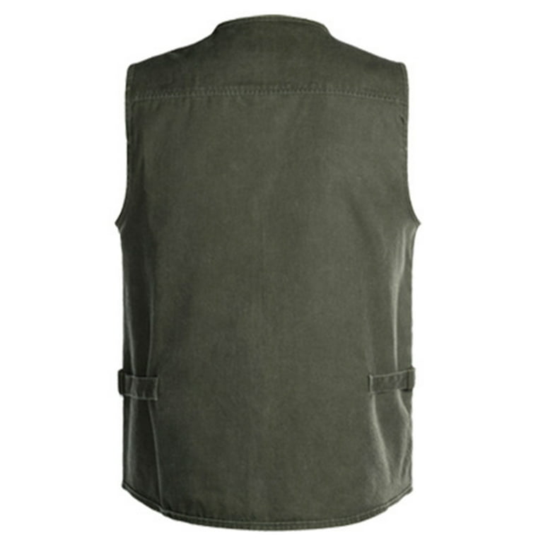 Men Multi-pocket Waistcoat Fishing Vest Casual Fishing Vest Cotton