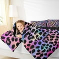 thumbnail image 4 of jejeloiu Abstract Leopard Print Bedding Comforter Set,Rustic Farmhouse Twin Comforter Sets,Pink Purple Ombre Bedding Set For Girl,Microfiber Bedroom Decor Reversible,2-Piece, 4 of 8