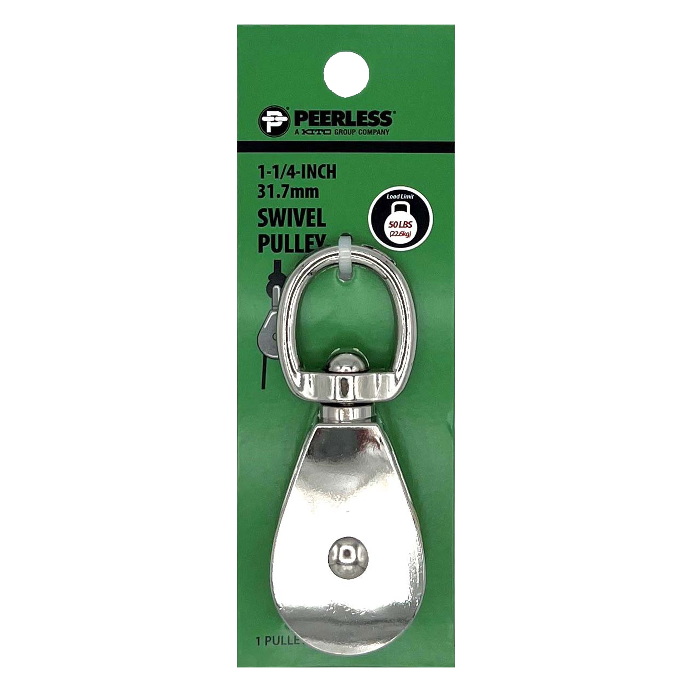 (2 pack) 1 1/4" Swivel Pulley, Zinc, Peerless Chain Company, #4730138