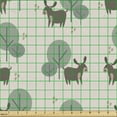 thumbnail image 2 of Ambesonne Jungle Babies Fabric by the Yard Upholstery, Forest Deer Tree Art, 1 Yard, Pale Sage Green and Sepia, 2 of 5