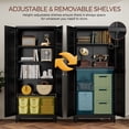 thumbnail image 5 of SteeLoong 75"H Kitchen Pantry Cabinet,Black Metal Storage Cabinet with 2 Door and 4 Adjustable Shelves,cupboard for Livingroom,Pantry, Bathroom, 5 of 7