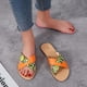 thumbnail image 1 of Sandalias con textura de serpiente de fondo plano con pajarita a la moda para mujer, zapatillas para la playa y el hogar Wmkox8yii hj789, 1 of 3