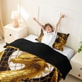 thumbnail image 3 of Metsweet Golden Dragon Twin Duvet Cover, Gothic Rose Moon Twin Bedding, Black Gold White,Black Reversible,2pcs,1 Duvet Cover and 1 Pillowcase, 3 of 6