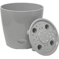 10 Inch Self-Watering Bamboo Planter (Gray) - Round - Bamboo Fiber - No ...