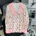 thumbnail image 3 of Pijamas De Seda De Manga Larga para Mujer, Traje De Pijama con Estampado De Flores, Seda De Hielo De Alta Calidad, Se Puede Usar Fuera De La Casa, Pijamas, 3 of 4