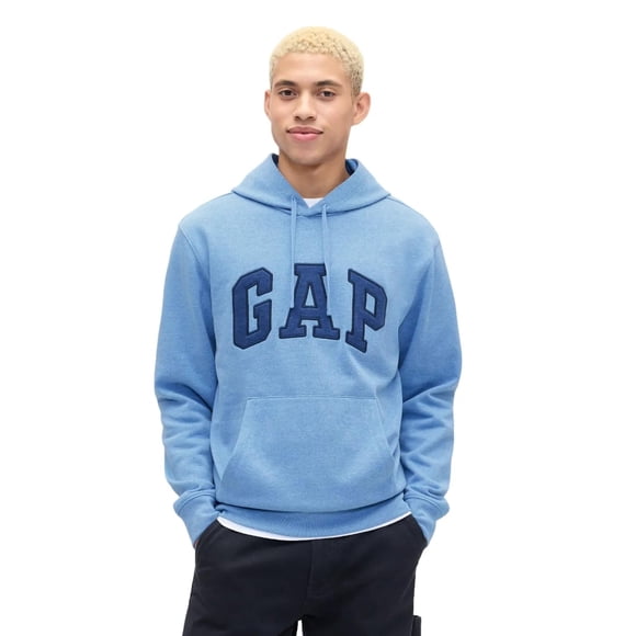 Sudadera con capucha GAP para hombre con el logotipo Heritage, azul viento, talla XS