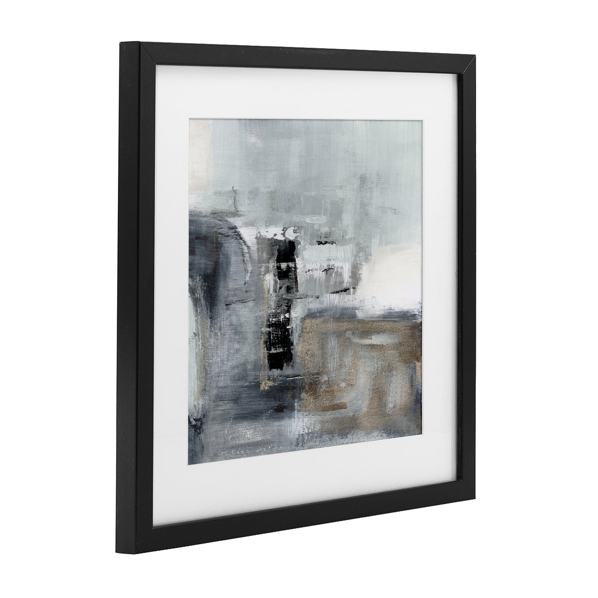 Stupell Industries Still Waters Monochrome Abstraction Black Framed Print Under Glass, design by Susan Jill