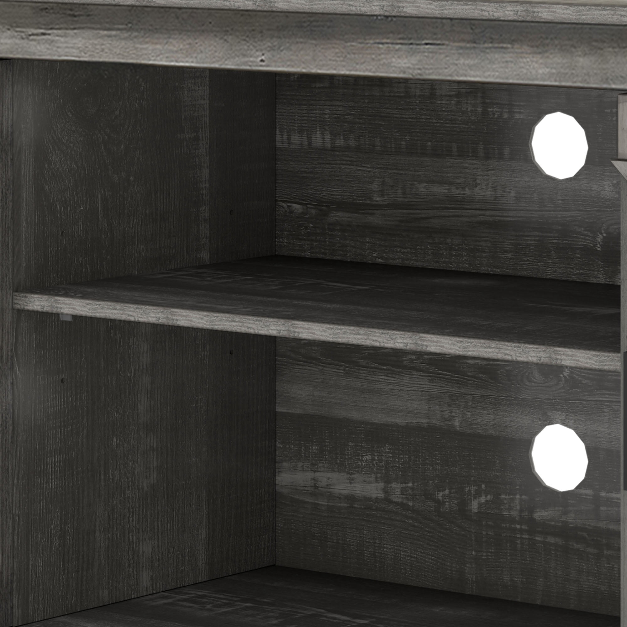 Uforic Farmhouse TV Stand for up 65" TVs, Entertainment Center Console Table for Living Room, Gray