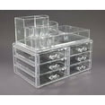 thumbnail image 3 of B11706 Clear Acrylic Cosmetics Makeup Jewelry Organizer 6 Drawers 8 Compartments Top, 3 of 3