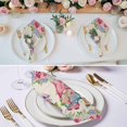 thumbnail image 3 of Spring Gnomes Cloth Napkins, Vintage Botanical Blossom Rose Leaves Washable and Reusable Dinner Napkins Set of 6, Table Napkin for Kitchen Party Birthday Wedding Hotel Housewarming 20"x20", 3 of 9