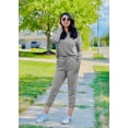 thumbnail image 4 of Conjunto Deportivo PRETTYGARDEN Mujer 2 Piezas Ropa de Descanso Gris Claro 3XL, 4 of 5