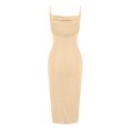 thumbnail image 5 of Wycnly Womens Dresses Sexy High Slit Spaghetti Strap Ruched Bodycon Night Party Club Dresses Fashion Solid V-Neck Sleeveless Long Summer Dress Beige XXXL, 5 of 5