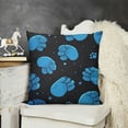 thumbnail image 2 of SHANXI Science Hair Comb Black Footprints Dog Round Dense Starry Dog Pillowcases Home Decor Bed Couch Sofa Office Living Room Cushion for Dog Lovers Gifts 18x18in, 2 of 5