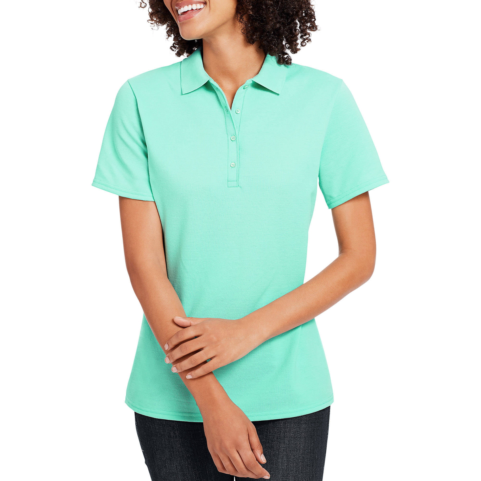 New Ladies Polo Shirt Womens Short Sleeve Plain Pique Classic Summer Top T Shirt