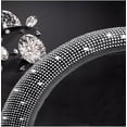 thumbnail image 3 of Bling Diamond Steering Wheel Cover with 2.75 inch Car Cup Holder Coasters, Sparkly Car Auto SUVs Interior Accessories for Women Girls, Universal Fit 14" 1/2-15" - White, 3 of 3