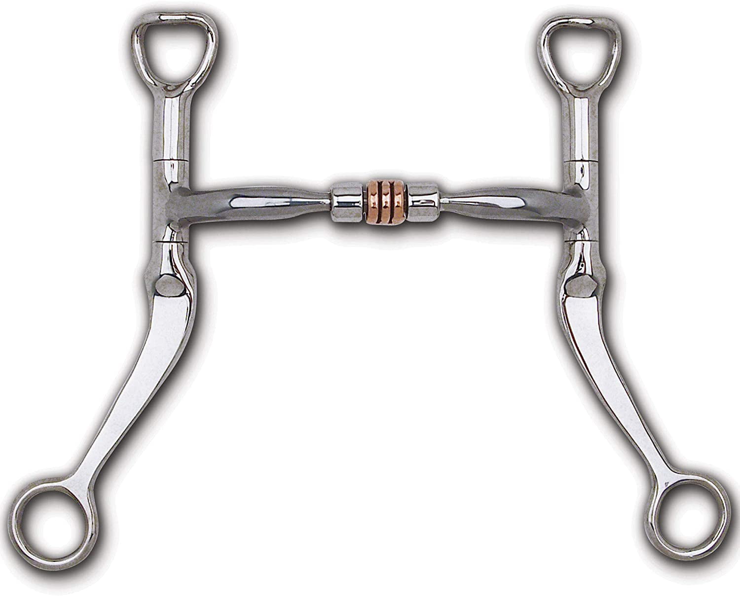Myler Flat Shank with Sweet Iron Comfort Snaffle with Copper Roller MB 03 
