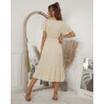 thumbnail image 3 of Eyelet Detail Tassel Tie V Neck Ruffle Hem Dress Knee Length, 3 of 3