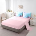 thumbnail image 5 of Erosebridal Cute Sea Turtle Bedding Comforter Set 7 Pieces, Cartoon Coral Full Bedding Set, Pink Blue, 5 of 7