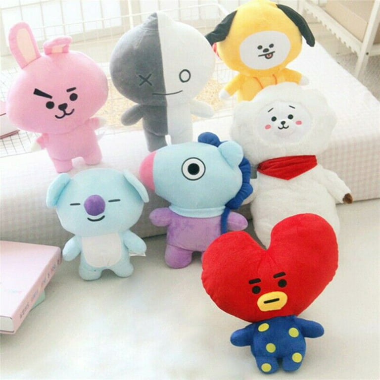 25CM Kpop BTS Plush Toys BT21 CHIMMY TATA SHOOKY SUGA COOKY Standing Doll  Cute Pillow Sofa Cushion Cartoon Gift