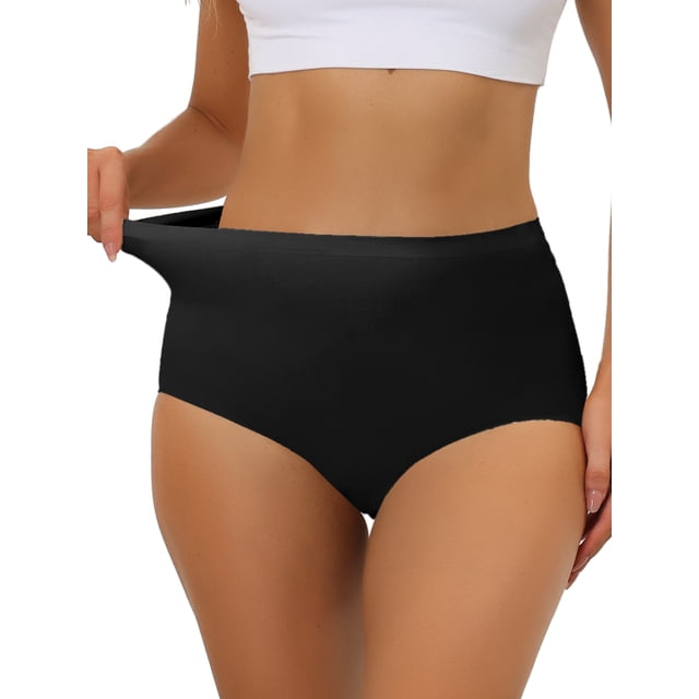 INSPIRAR CHIC Bragas de Mujer Elásticas de Cintura Alta Sin Forro Transpirables Sin Marca S Negro