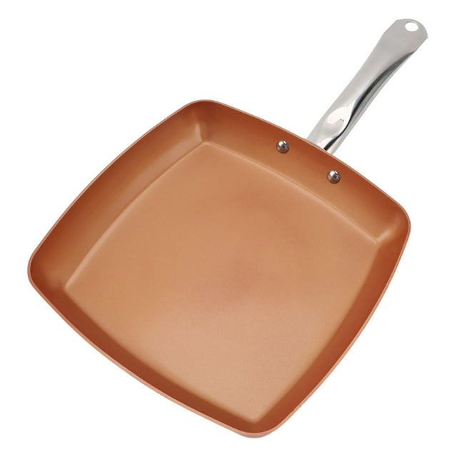 Anti Stick Freying Ban, Versátil Disipación de Calor Uniforme Fácil de Limpiar la Sartén Cuadrado de aluminio para estufas de gas Coachadoras de inducción