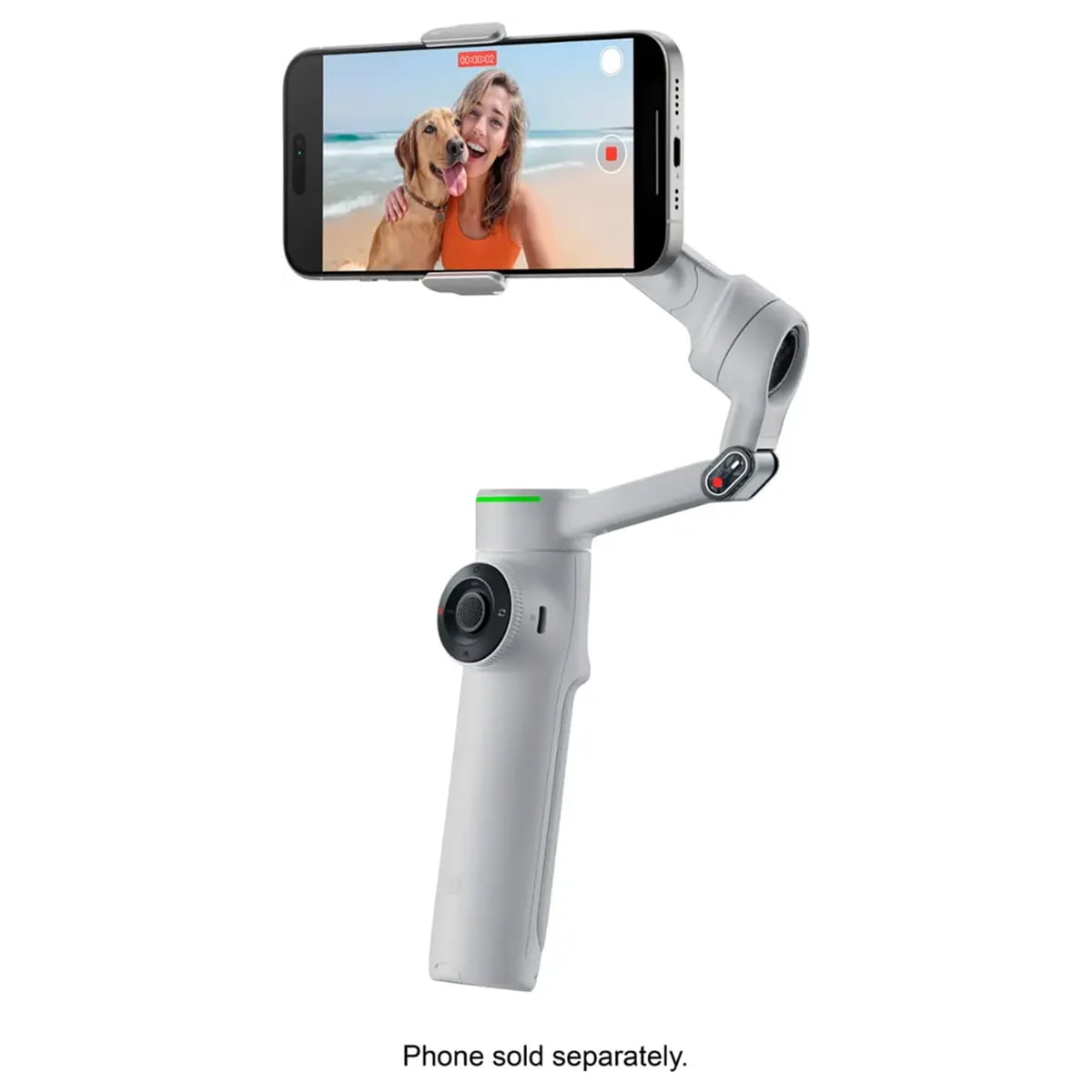 Insta360 Flow 2 Pro 3-Axis AI-Powered Smartphone Gimbal Stabilizer AI Tracker Bundle, Stone Gray