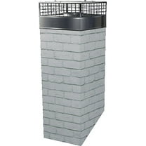 18" x 18" x 48" Faux Chimney Housing Surround KIT Printed Aluminum Panels, Stainless Steel Flashing, Cap and Screws WB1