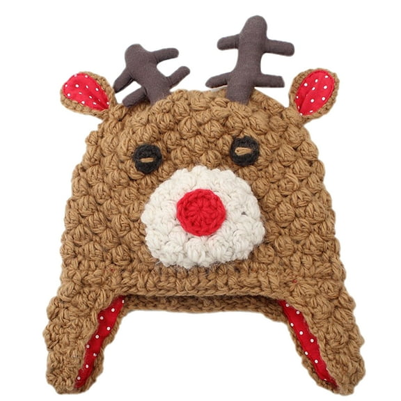 ELAYARD Warm Deer Knitted Hat Reindeer Antler Hat Wool 1Pcs for Autumn Wear