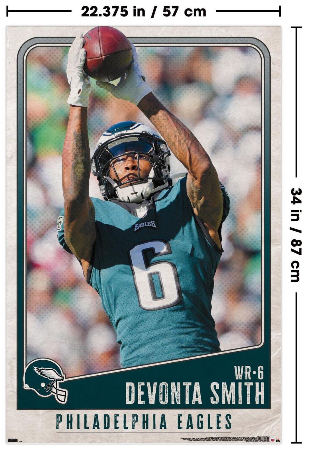 NFL Philadelphia Eagles - DeVonta Smith 22 Wall Poster, 22.375" x 34"