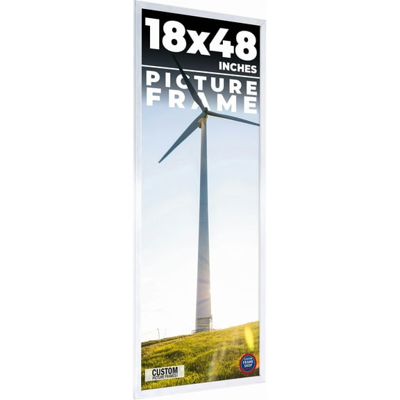 18x48 Silver Wood Picture Panoramic Frame - UV Acrylic, Foam Board Backing, Hanging Hardware