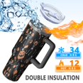 thumbnail image 5 of Halloween Skeletons and Pumpkins Tumbler with Handle and Lid,40oz Double Wall Vacuum Insulated Tumbler,Cups Gift for Women and Men, 5 of 7