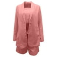 thumbnail image 5 of under $5 Omexry Shorts for Women $5 Women Sets Solid Three-piece Women's Suit with Vest + Suit Jacket + Shorts Pink S, 5 of 7