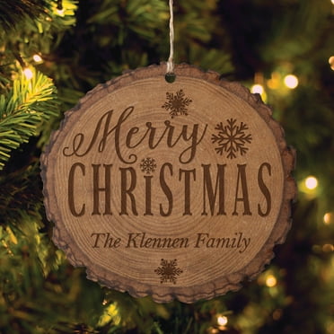 Personalized Merry Christmas Bark Ornament