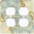 thumbnail image 3 of Metal Light Switch Plate Cover Beige Blue Floral Letter Damask Frame Trim DAM060, 3 of 13