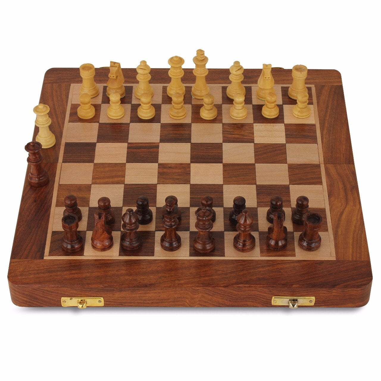 Magnetic Chess Board Game Set Hand Crafted Folding Chessboard Travel Game 12.5" 