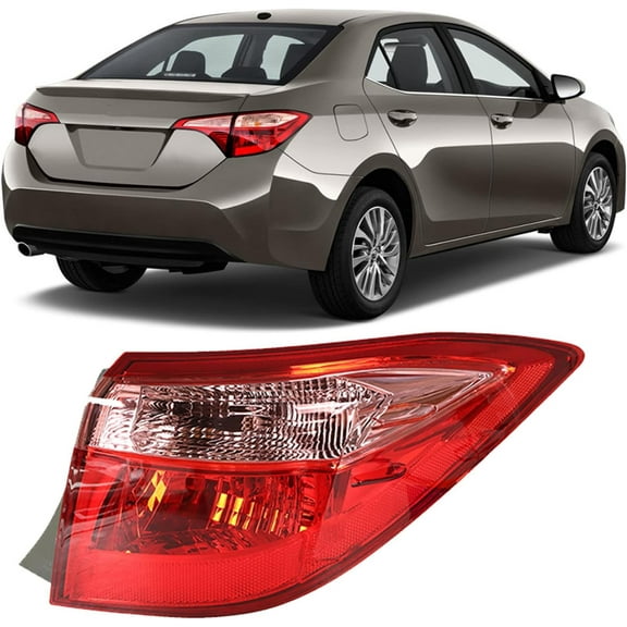 EPOTOOR Replacement for 2017 2018 2019 Toyota Corolla Tail Light Lamp Brake Rear Right Passenger Side Outer 8155002B00 TO2805130