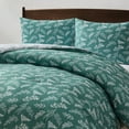 thumbnail image 6 of Virtu Comforter Sets, All Season Lightweight Botanical Queen Comforter Set, 3-Pc Bedding Sets, Gentle Pine/Cloud Stone, 6 of 8