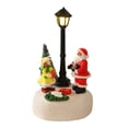 thumbnail image 2 of Light Up Christmas Mini Village Resin Figurine with Glowing Street Lamp - Holiday Desktop Ornament for Home and Office Decoration, Festive Photo Props & Christmas Gift, 2 of 6
