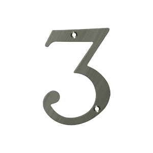 Deltana Rn4-3 4" Solid Brass Traditional House Number - Nickel