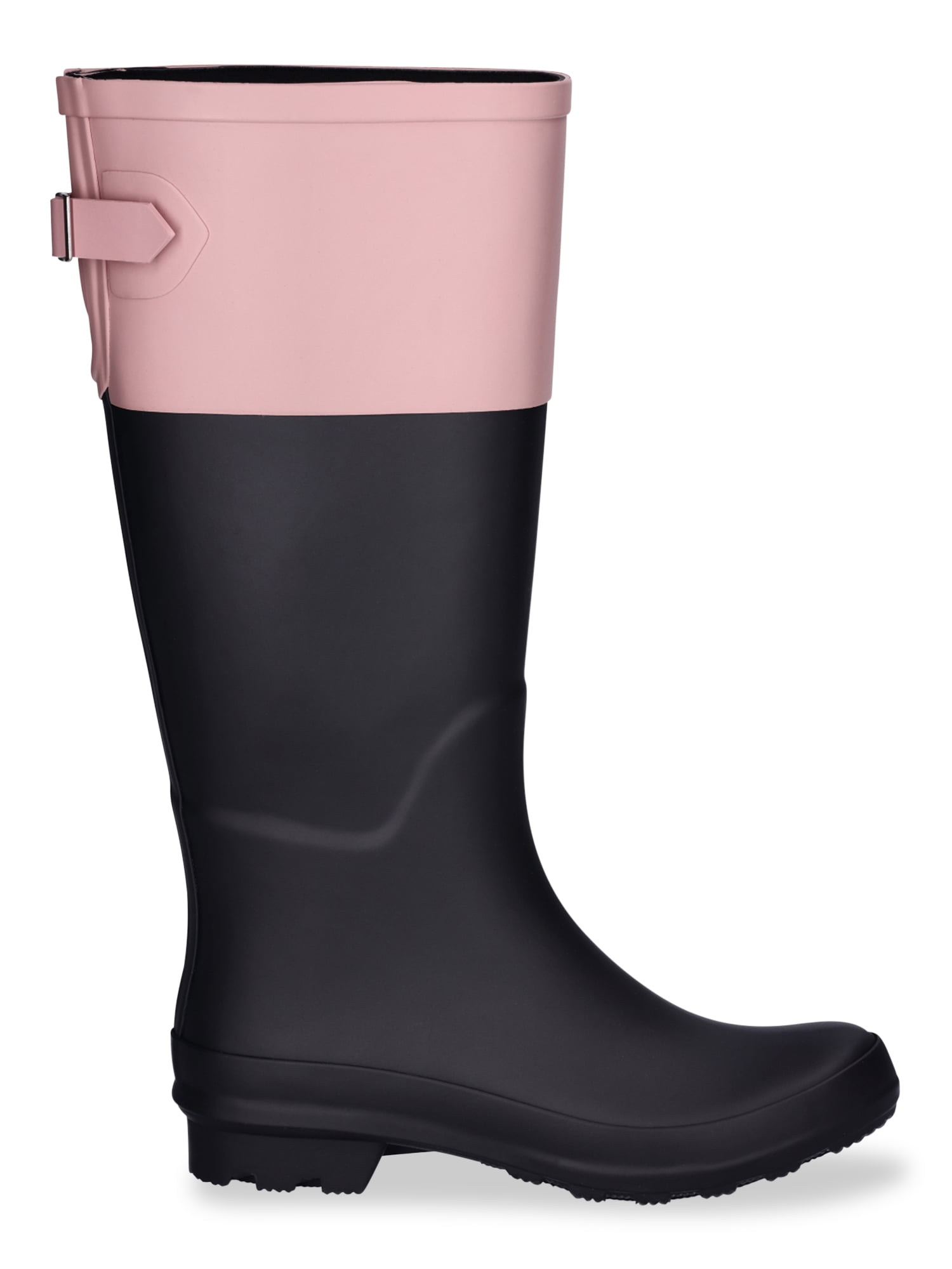 Time and Tru Women's Colorblocked Rain Boots with Buckle