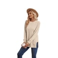 thumbnail image 3 of Ronuti Sweatshirt for Women Side Split Fall Fashion Long Sleeve Shirts Crewneck Tunic Tops, 3 of 8