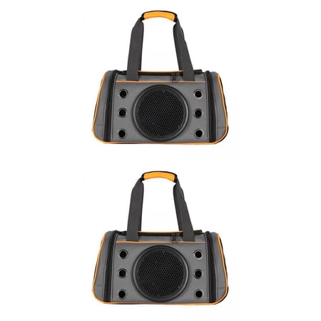 2Pcs Breathable Pet Carrier Puppy Hiking Transport Folding Bag Grey