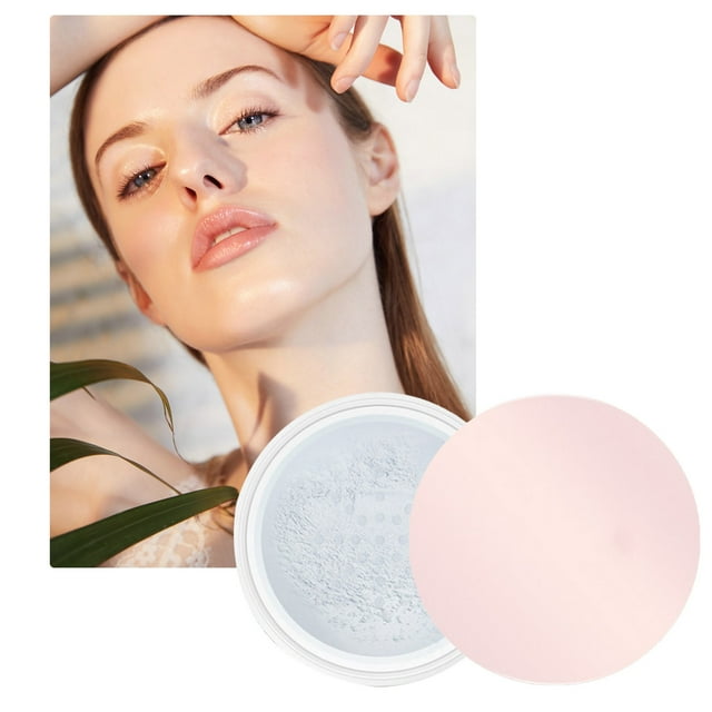 Translucent Setting Powder Finishing Makeup Loose Setting Powder Flash Friendly Translucent Powder Foundation Loose Face Powder Includes Velour Puff, Loose White