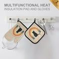 thumbnail image 4 of Yayeee Oven Mitts and Pot Holder Set of 2 Heat Resistant Kitchen Gloves Baking Hot Pad, Beige Cat Rainbow, 4 of 5