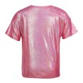 thumbnail image 5 of Alvivi Men's Glitter Metallic Rave Shirt Short Sleeve Crewneck Pullover Party T Shirt Top Hot Pink S, 5 of 7