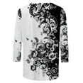 thumbnail image 5 of Leesechin Women's Fashion T-shirt Mid-length 3/4 Sleeves Blouse Round Neck Casual Tops in Clearance, 5 of 5