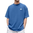 thumbnail image 3 of Men White T Shirt Big and Tall Short Sleeve Big & Tall Summer Tennis Tshirts Casual Stylish Gradient Crew Neck Summer Casual Vacation Basic Shirts for Men, 3 of 5