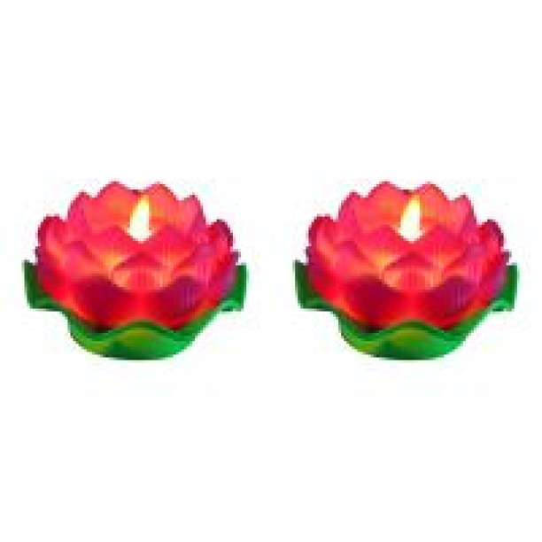 Luz Nocturna Simulación Creativa Lotus Romántico Buda Lámparas De Mesa Rosa Rojo Rojo