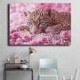 thumbnail image 5 of Mudket Framed Pink Leopard with Roses & Pearls Canvas Wall Art, Glam Leopard Print Room Decor for Women Bedroom, Animal Wall Art, Ready to Hang - 12"L x 8"W, 5 of 10