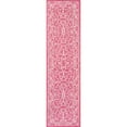 thumbnail image 6 of JONATHAN Y SMB106J-210 Charleston Vintage Filigree Textured Weave Fuchsia/Light Gray 2 ft. x 10 ft. Indoor/Outdoor Runner Rug, Pet Friendly, Easy to Clean, for Patio, Living Room, Bedroom, 6 of 8